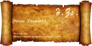 Hess Zsanett névjegykártya